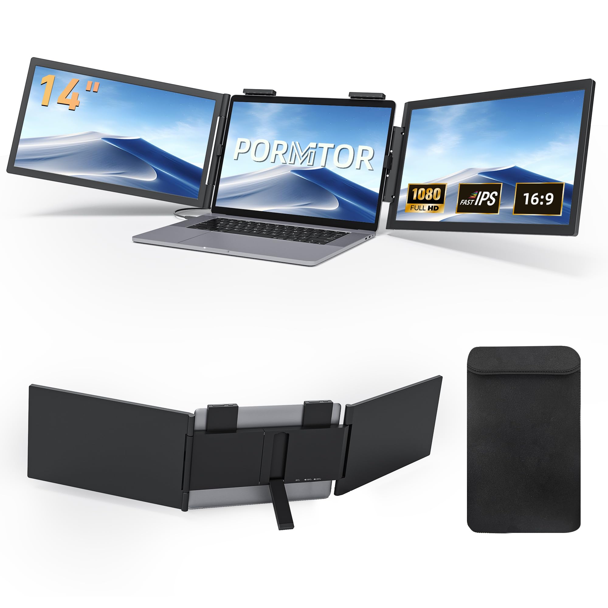 大幅値下げ‼️美品⭐️TRIPLE SCREEN ノートパソコン用外部モニター Amazon.co.jp: Pornitor ノートパソコン画面エクステンダー 14インチ